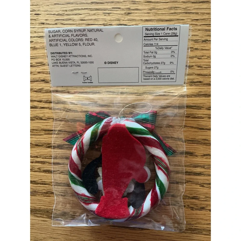 Disney Holiday Candy Wreath Ornament Set 5 Mickey Minnie Pluto Goofy Donald16226